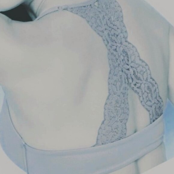 Victoria's Secret Bra Push Up Padded Comfy Front Close Lace Racer Gray Blue 32C - Picture 2 of 16